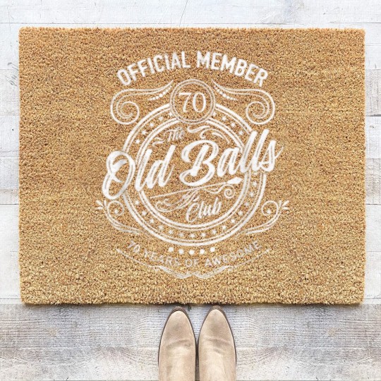Discover Mens Vintage 1953 70th Birthday Old Balls Club 70 Years Bday Coir Doormats