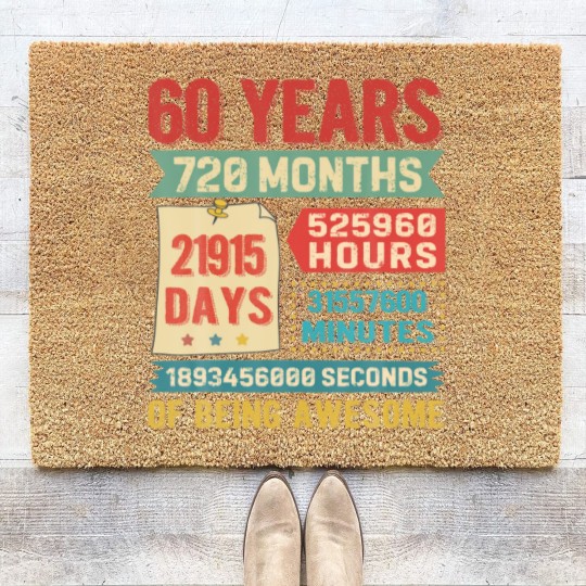 Discover Turning 60 Years Old 60Th Birthday Decorations Bda Coir Doormats