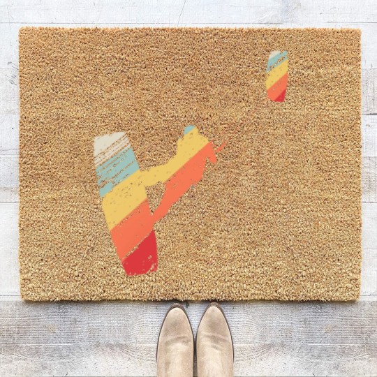 Discover Kite Boarding Kiteboarder Retro Vintage Coir Doormats