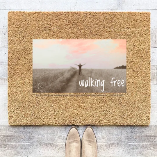 Discover Walking Free - Freedom because of Jesus Christ Coir Doormats