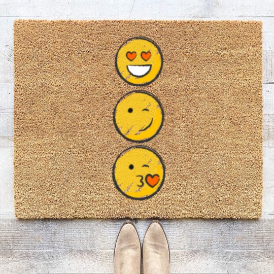 Discover Love Emojis Coir Doormats