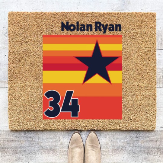 Discover Retro Nolan Ryan Uniform Tribute - Baseball Lover - Coir Doormats