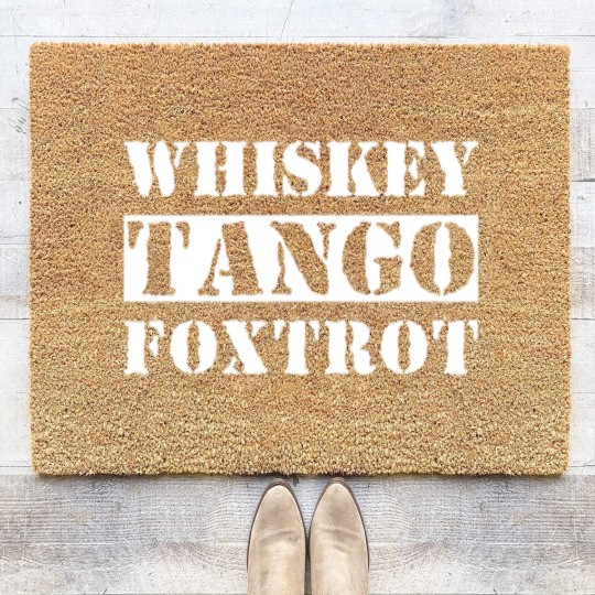Discover Whiskey Tango Foxtrot Coir Doormats