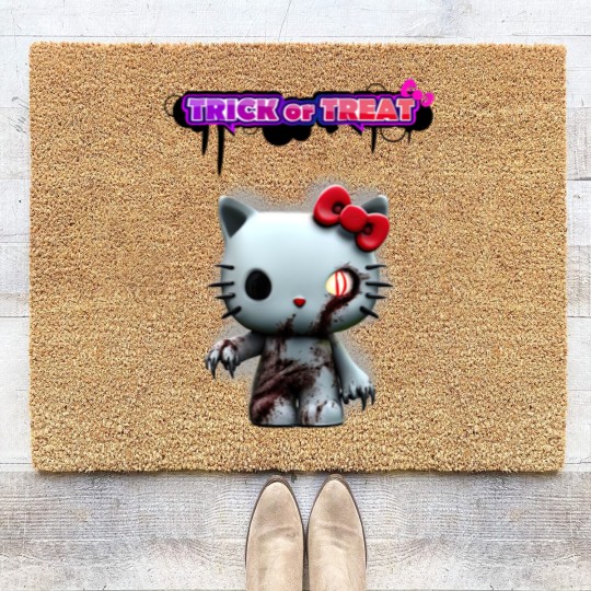 Discover kitty trick or treat Coir Doormats