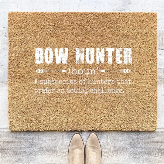 Discover Bow Hunter Definition funny hunting Coir Doormats