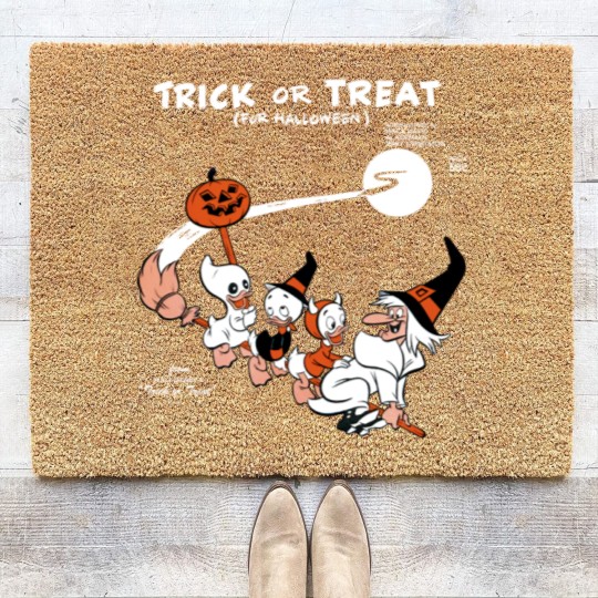 Discover Trick Or Treat Coir Doormats, Huey Dewey Louie Witch Halloween Coir Doormats
