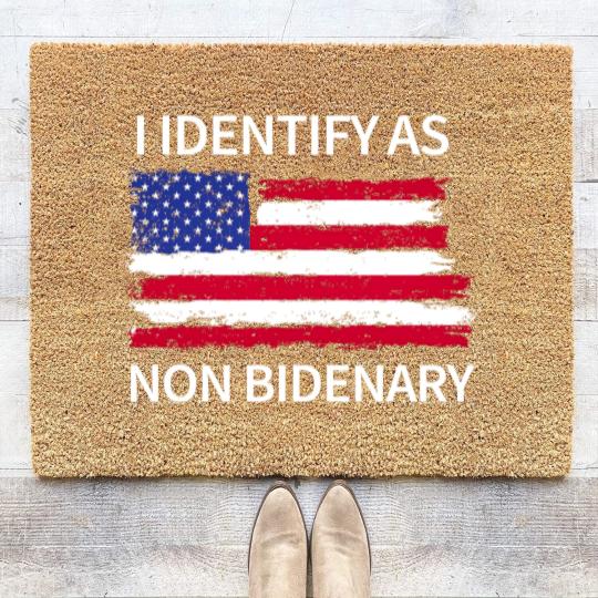 Discover I Identify As Non Bidenary Coir Doormats, Conservative Coir Doormats, Trump Coir Doormats