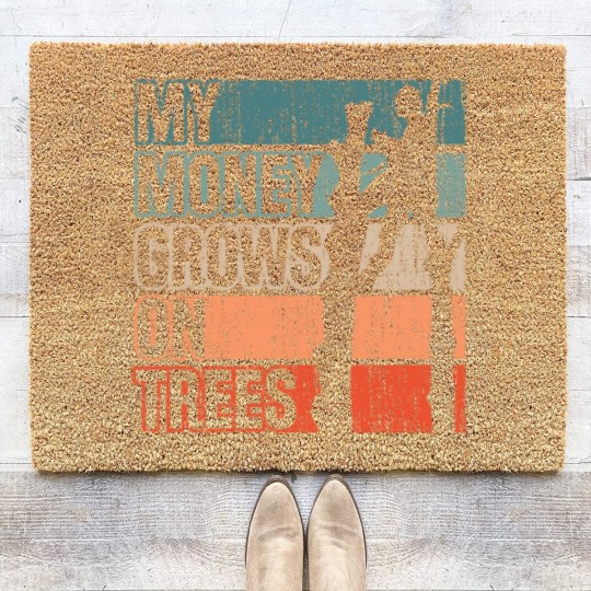 Discover My Money Grows On Trees Vintage Tree Climb Coir Doormats