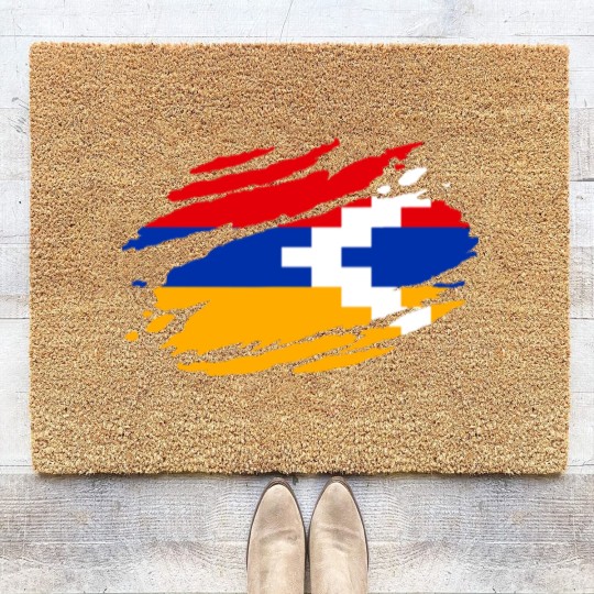 Discover Artsakh Flag Proud Artsakh Support Artsakh Strong Coir Doormats