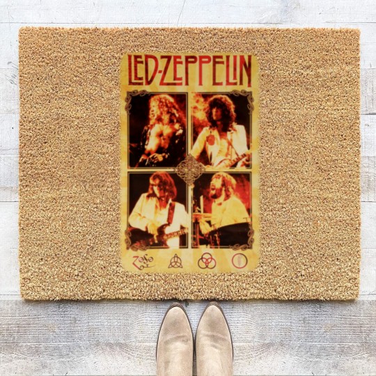 Discover Unisex AOP Cut & Sew Coir Doormats, LE.D ZE.PP.ELIN