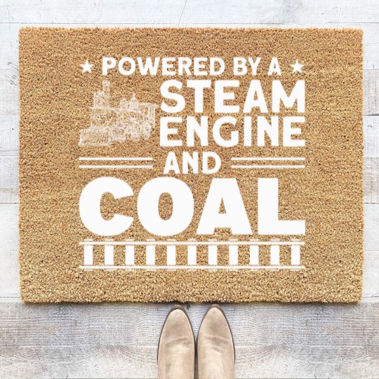 Discover Train Ride Steam Train Locomotive Coir Doormats