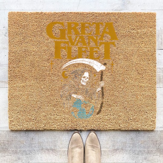 Discover Greta Van Fleet Coir Doormats, Retro Greta Van Coir Doormats, Dream In Gold Tour 2023 Coir Doormats