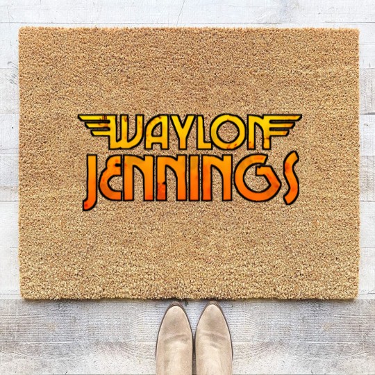 Discover Waylon text orange - Waylon Jennings - Coir Doormats