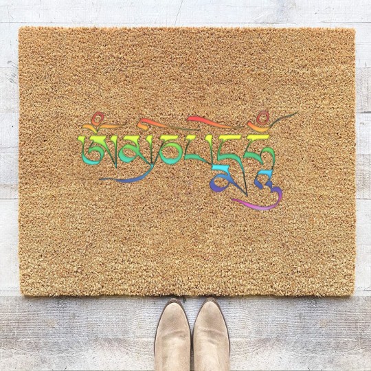 Discover Om Mani Mantra Coir Doormats