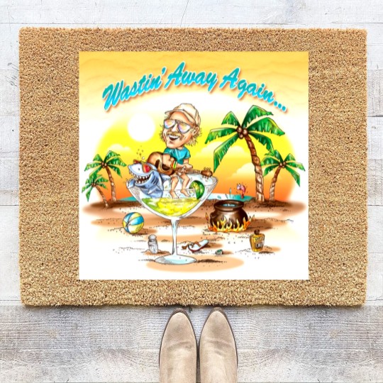 Discover Wastin' Away Again Jimmy Buffett Coir Doormats, Vintage Jimmy Buffett Memorial Coir Doormats
