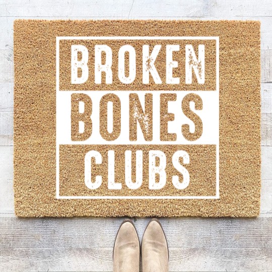 Discover Vintage 1970's Broken Bone Club - Broken Bones - Coir Doormats