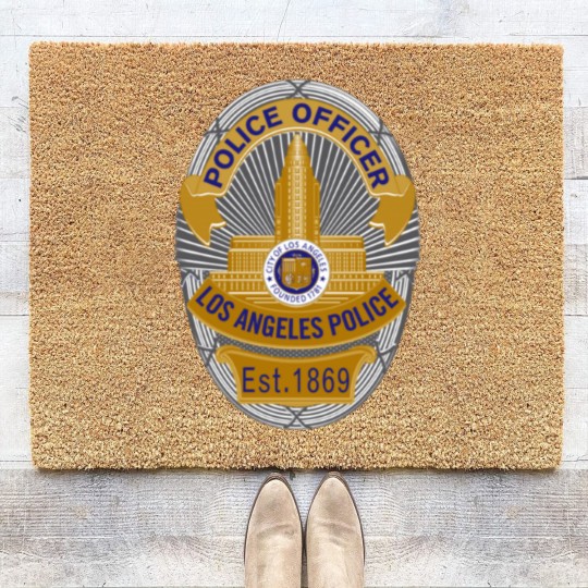 Discover LAPD Police Officer Badge Coir Doormats