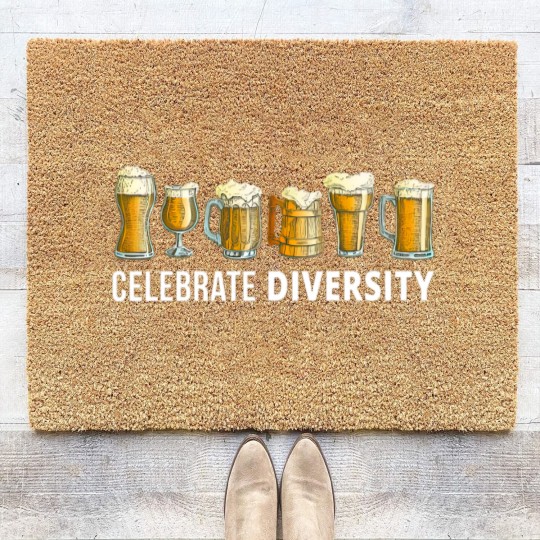 Discover Beer Drinker Celebrate Diversity Craft Beers Men's Coir Doormats