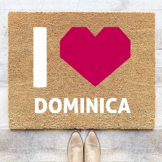 Discover I Love Dominica Coir Doormats