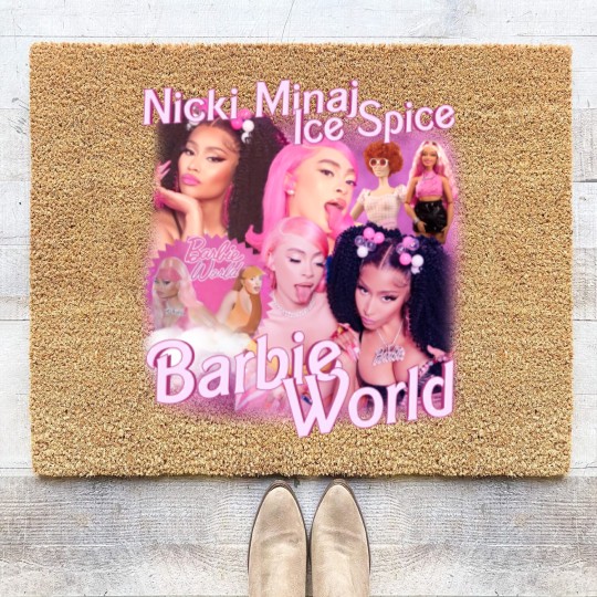 Discover Nicki Minaj x Ice Spice Vintage Rap Coir Doormats, Nicki Minaj x Ice Spice Barbie World Coir Doormats