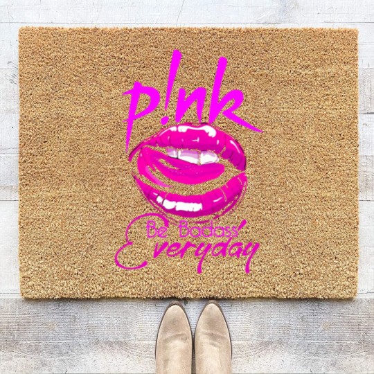 Discover Pink Be Badass Every Day Coir Doormats, Pink Summer Carnival 2023 Coir Doormats