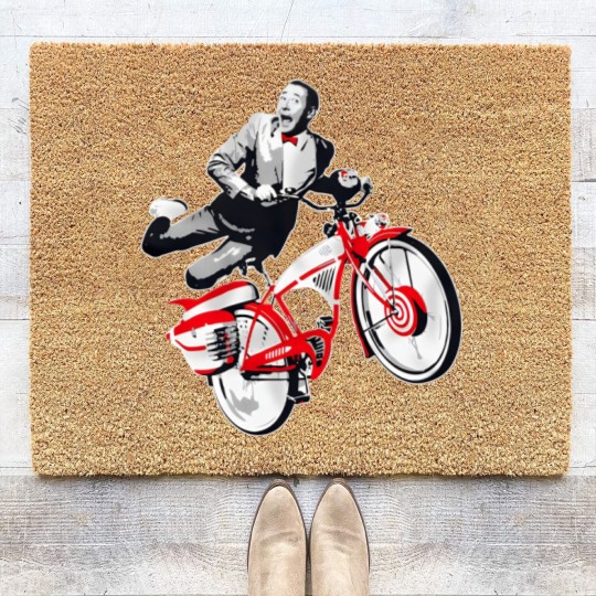 Discover Pee Wee Herman's Big Adventure Bike Coir Doormats, Pee-Wee Herman Bike Coir Doormats, Rip Paul Reubens Coir Doormats
