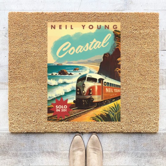 Discover Neil Young Coastal 2023 Tour Coir Doormats, Neil Young Coir Doormats, Neil Young Tour Poster Coir Doormats