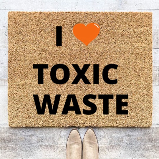 Discover i heart toxic wast Coir Doormats