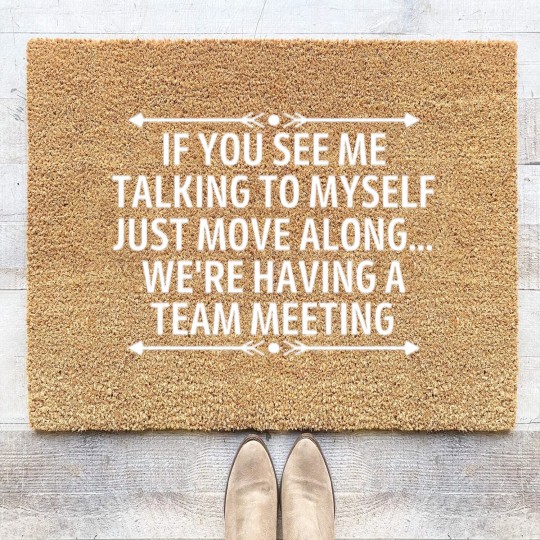 Discover Funny If you see me talking to myself coworker Coir Doormats