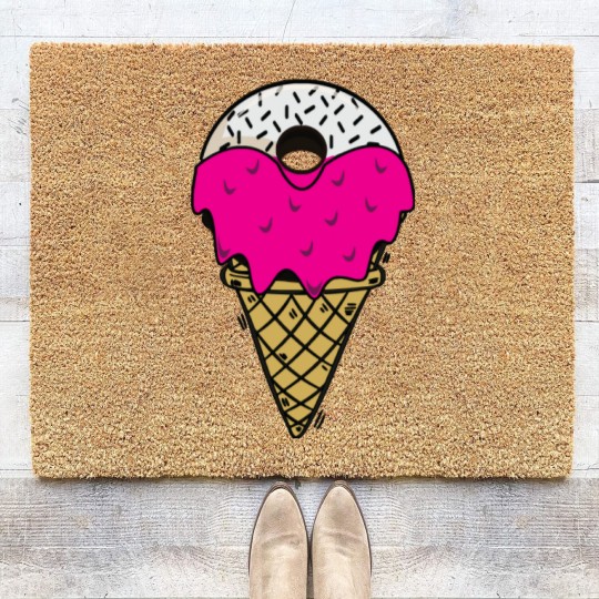 Discover Donut Ice Cream Melting donut ice cream Coir Doormats