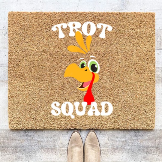 Discover Trot Squad Funny Turkey Trot Matching Thanksgiving 2023 Coir Doormats