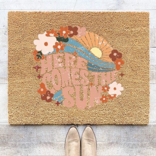 Discover Here Comes The Sun Coir Doormats, Here Comes The Sun Vintage Coir Doormats