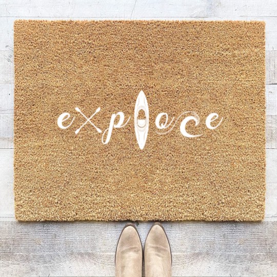 Discover Explore Kayaking For Kayak Lovers Coir Doormats