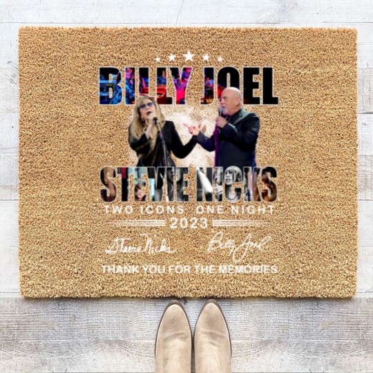 Discover Billy Joel Stevie Nicks Two Icons One Night 2023 Thank You Coir Doormats