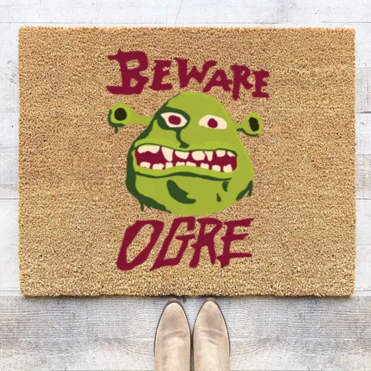 Discover Beware Ogre Shrek Sign Classic Coir Doormats