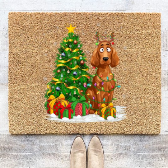 Discover Irish Setter Dog Lover Xmas Lighting Irish Setter Coir Doormats