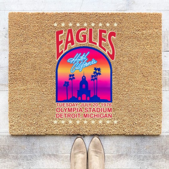 Discover Eagles 1976 Hotel California concert Coir Doormats