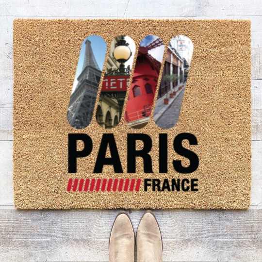 Discover Paris, France Coir Doormats