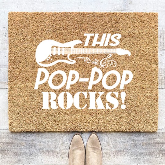 Discover Mens This Grandpa Rocks Coir Doormats - Guitar Rock n Roll Funny Gift Pop-Pop - Mens This Grandpa Rocks - Coir Doormats