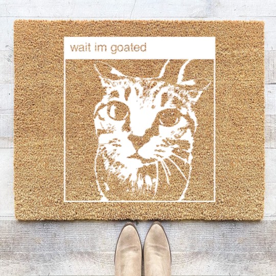 Discover wait i'm goated funny meme t Coir Doormats