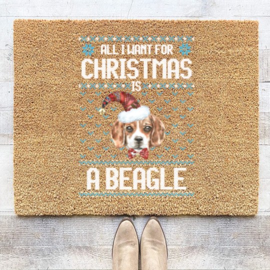 Discover All I want for Christmas is a beagle Coir Doormats