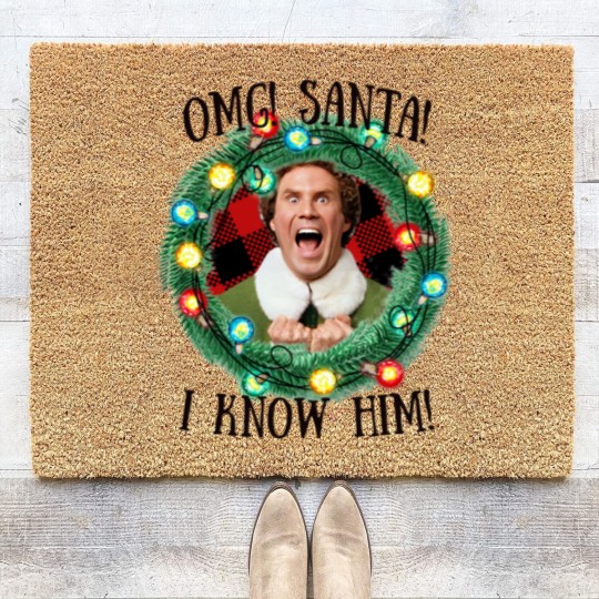 Discover Santa OMG I Know Him Coir Doormats, Christmas Movie Coir Doormats