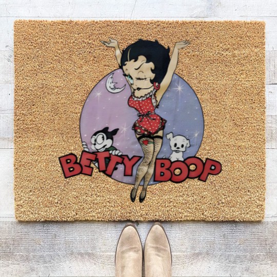 Discover Vintage 1988 Betty Boop in Fishnet Stockings Coir Doormats