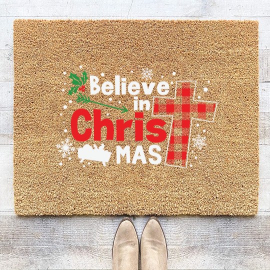 Discover Believe In Christmas Jesus Christ - Believe In Christmas - Coir Doormats