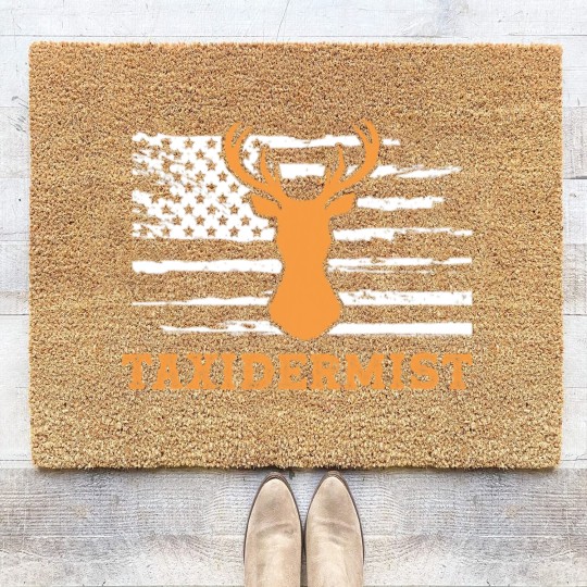 Discover Taxidermist American Flag Taxidermy Coir Doormats