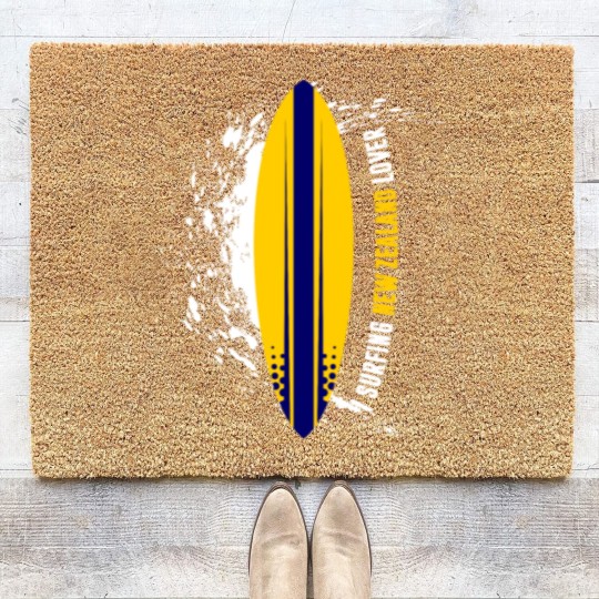 Discover Surfing New Zealand Lover Coir Doormats