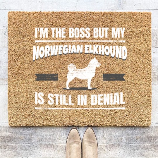 Discover Norwegian Elkhound Doggie School Dog Trainer Gag Coir Doormats