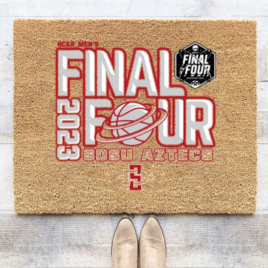 Discover San Diego State Aztecs Final Four Basketball Dunk Black Coir Doormats