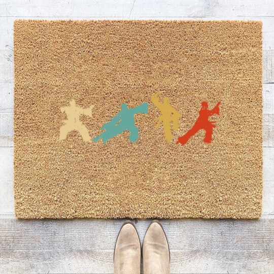 Discover Retro Thai Chi Silhouette Medication Gift Idea Coir Doormats
