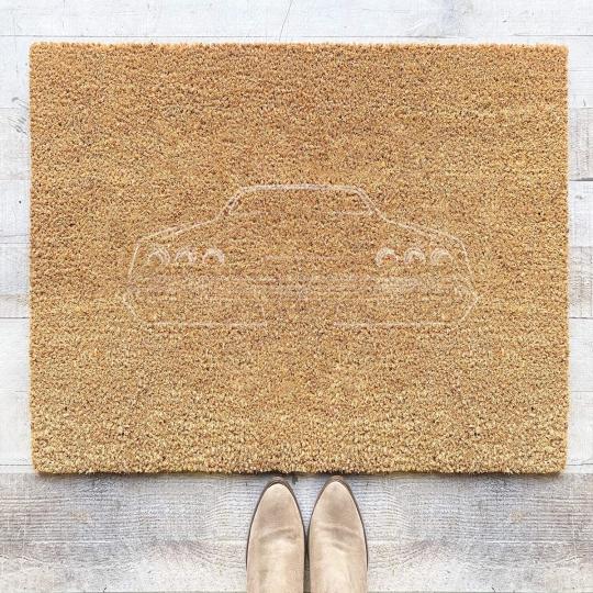 Discover 1965 Impala SS - rear Stencil white Coir Doormats